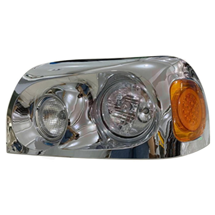 LH Headlight Halogen W/ Led Side Lamp Chrome Freightliner Century