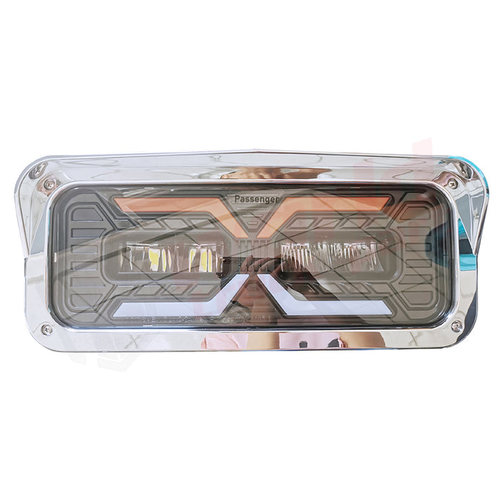 RH Head Light Led W/ Amber & White Drl Peterbilt KW Freightliner