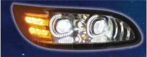 RH Headlight Prodjector Led W/Drl Halo And Sequential Light Chrome Peterbilt 386 2006-2016