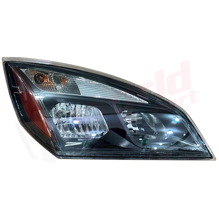 Faro delantero halógeno derecho con carcasa negra Freightliner Cascadia 2018+