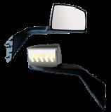 RH Hood Mirror Assembly Chrome Black Arm No Heater ABD Led 5 Arrows Volvo VNL 2004-2016