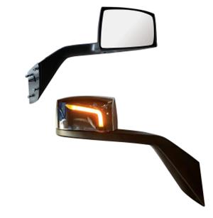 RH Hood Mirror Assembly Chrome Black Arm No Heater ABD Led Flow Volvo VNL 2004-2016