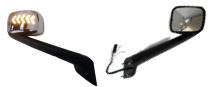 RH Hood Mirror Assembly Chrome Black Arm No Heater ABD Led 5 Arrows 12V-24V Freightliner New Cascadia 2018+