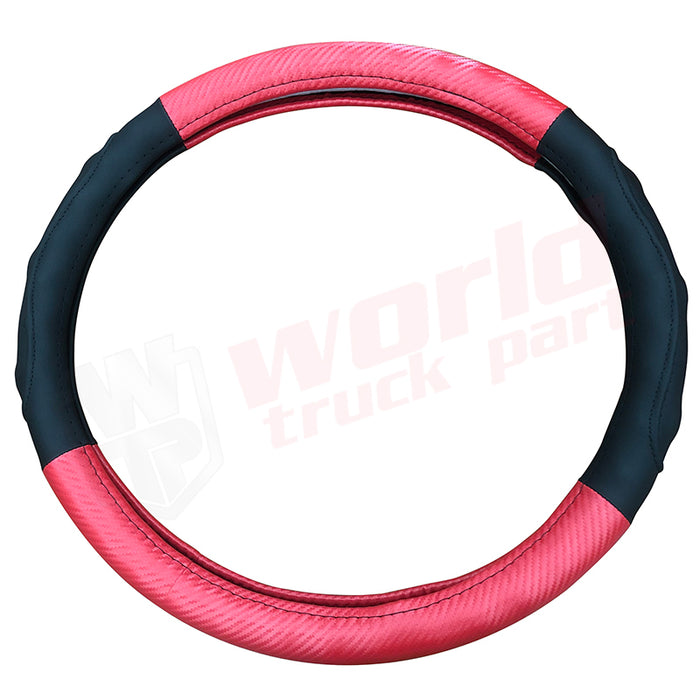 Steering Wheel Cover Red And Black 45*9.5Cm Pu