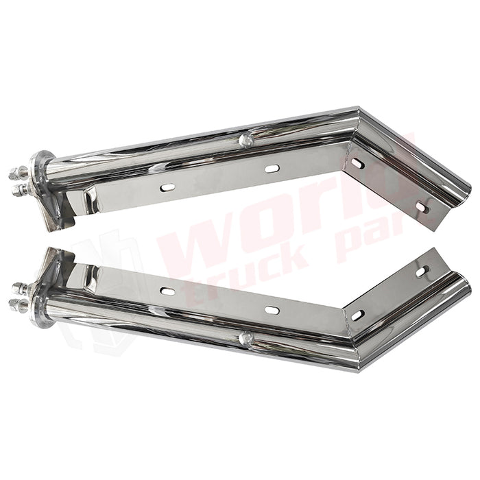Hanger Pair with Spring loaded Steel Chrome 1 1/8'' Bolt Spacing 28" round tube style 45 Universal