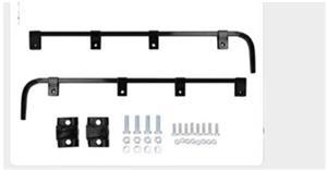 Straight Square Steel Mud Flap Holder Pair Steel Black 30" Straight Universal