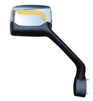 RH Hood Mirror Chrome W/O Heating W/O Electrical With Led Turn Signal KW Peterbilt