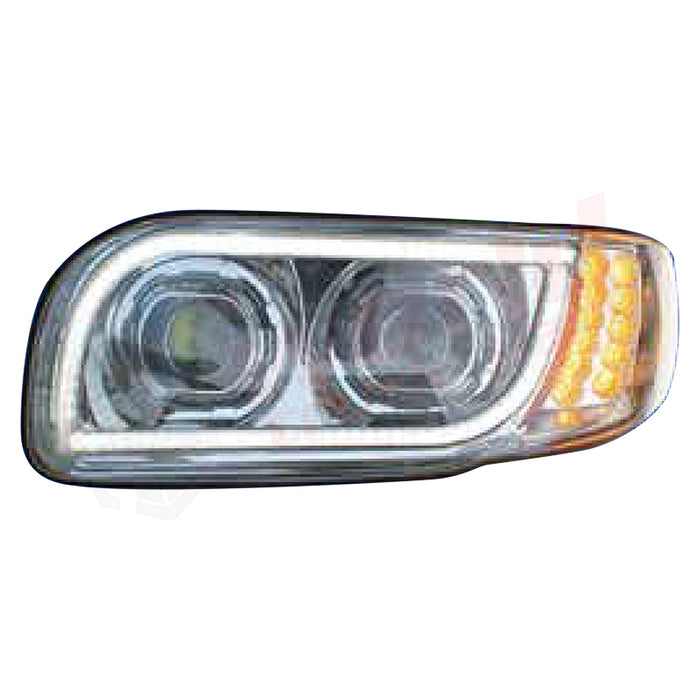 LH Headlight Projector LED w/Halo Peterbilt
