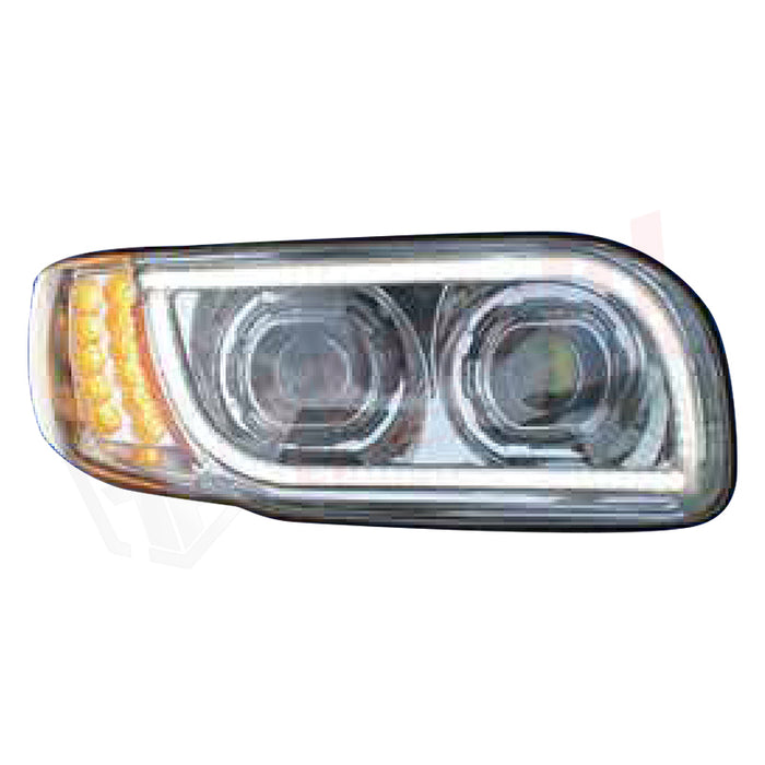 RH Headlight Projector LED w/Halo Peterbilt