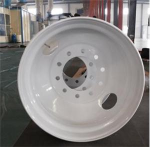 Rueda de acero de 22,5 x 8,25 pulgadas, buje pulido (unimontaje), 2 orificios