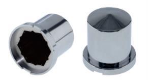Heavy Duty Truck Chrome Abs Nut Cover 43Mm 27Mm Push On