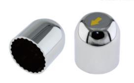 Heavy Duty Truck Chrome Abs Nut Cover 56Mm 41Mm Push On