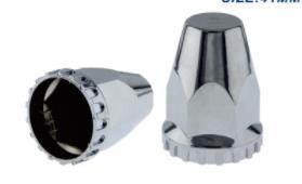 Heavy Duty Truck Chrome Abs Nut Cover 71Mm 41Mm Push On
