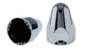 Heavy Duty Truck Chrome Abs Nut Cover 71Mm 38Mm Push On