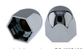 Heavy Duty Truck Chrome Abs Nut Cover 55Mm 38Mm Push On