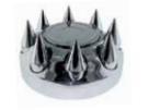 Chrome Abs Plastic Front Axle Cover With Pointed Hubcap W/33Mm Extra-Long Spike