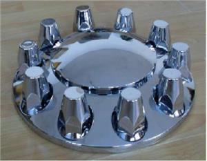 Front Wheel Cover W/ Ten 33Mm Thread-On Nut Covers Chrome Abs Plastic