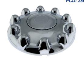Chrome Abs Plastic Front Axle Cover With Pointed Hubcap W/33Mm Extra-Long Spike