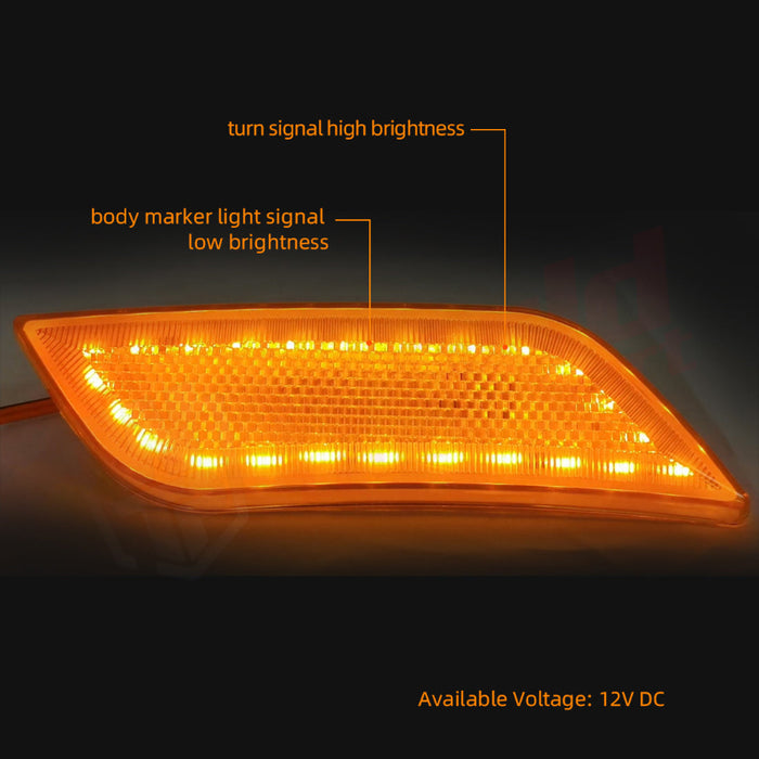 RH LED Fender Turn Signal Indicator Amber Light Peterbilt  567 579 587 2010-2019