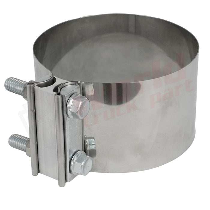 5" - 127Mm Exhaust Pipe Clamp Flat Band 304Ss Screw Nuts Are Zinc Plated Steel