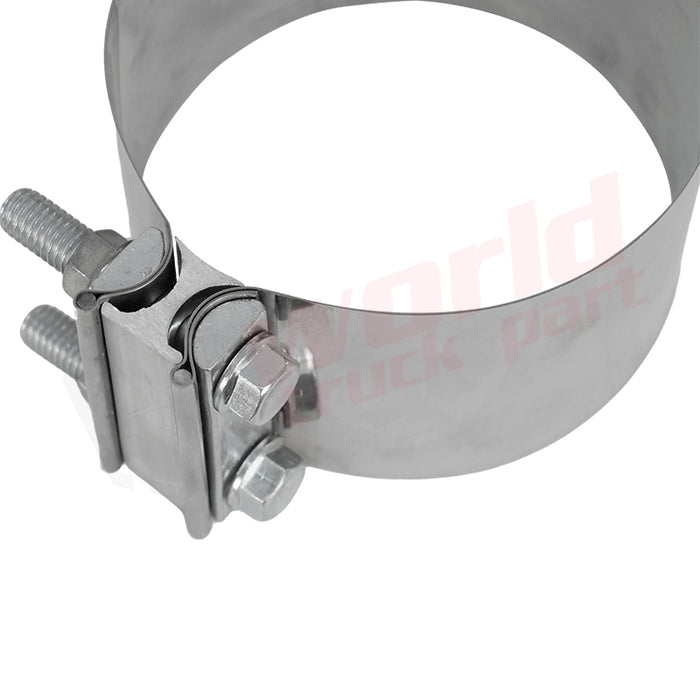 5" - 127Mm Exhaust Pipe Clamp Flat Band 304Ss Screw Nuts Are Zinc Plated Steel