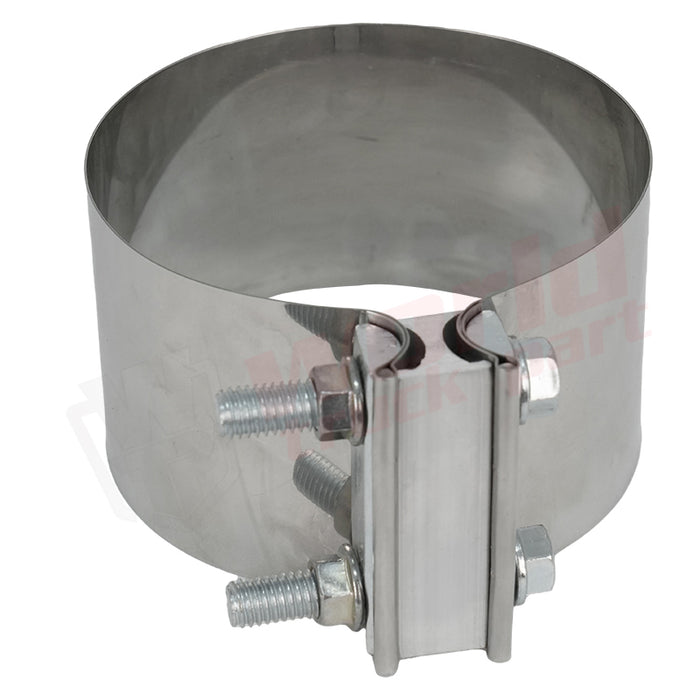 5" - 127Mm Exhaust Pipe Clamp Flat Band 304Ss Screw Nuts Are Zinc Plated Steel