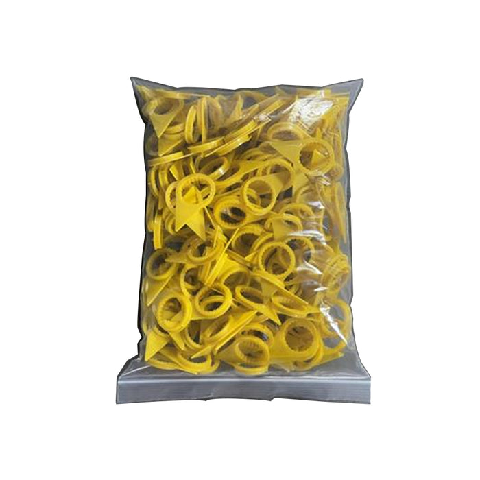 Indicador de tuercas de rueda para tuercas de 33 mm y pernos de 22 mm de alta visibilidad en color amarillo (paquete de 100)