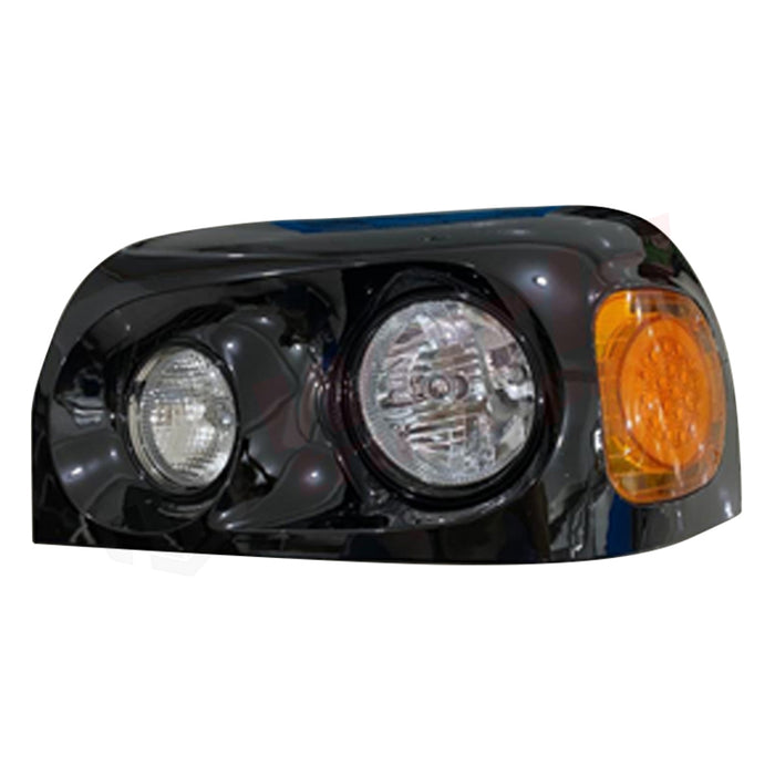 LH Headlight, Halogen, W/ Led Side Lamp, Black, Freightliner Century