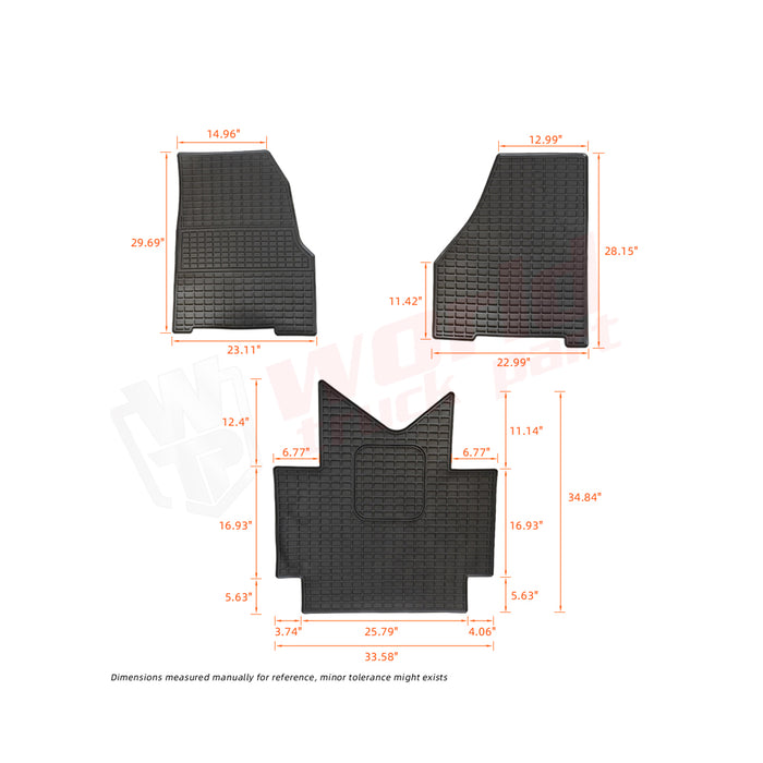 Floor Mat,Latex,Blue,2018-2021,Freightliner Cascadia 116&126