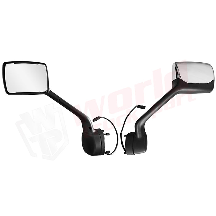 Espejo retrovisor izquierdo cromado con soporte y calefacción y sistema eléctrico Kenworth T680 2022