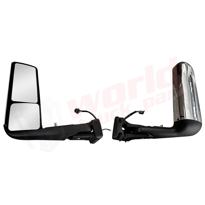 LH Door Mirror Chrome With Heating Electrical Antenna Turn Signal Lamp Base Cover International LT625