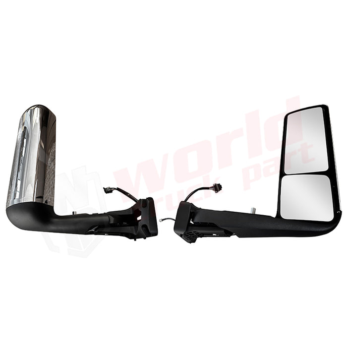 RH Door Mirror Chrome With Heating Electrical Antenna Turn Signal Lamp Base Cover International LT625