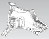 Refuerzo de capó trasero derecho para Kenworth T680 2014-2021