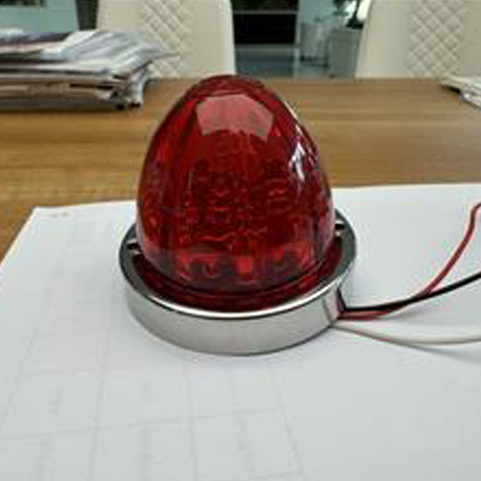 Dash Overhead Stainless Steel Dome Light Red Peterbilt 386 388 389  F01490BS24