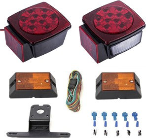 The Trailer LED Light Kit Includes A Four Wire Split Harness, Frame Clips, Flexible  Plastic License Bracket, Clear Lens On One Light For License Plate Illumination, And Wire Nuts. Wire Harness Is 25 Foot.