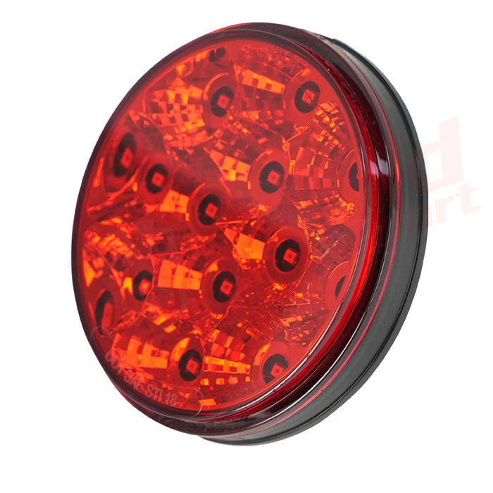 4" Three Function LED Round Tail Light,12V, 12LEDs,Pl3 Connection Material:Pmma+Abs