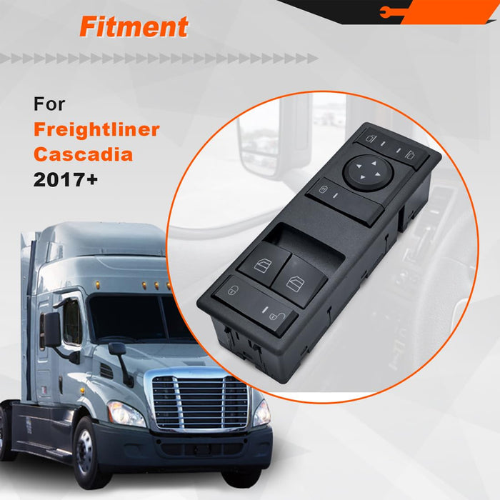 Window Switch,For Freightliner Cascadia 2018+,Yellow Light,4 Pins