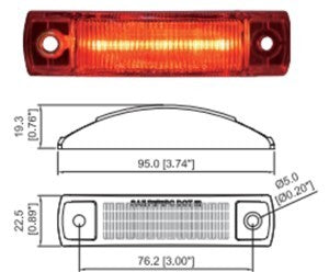 4"LED Turtle-Back Marker & Clearance Light