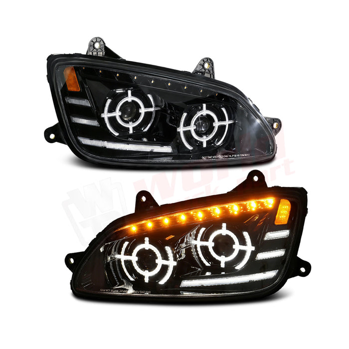 RH Headlight,LED,Black,2008-2017,Kenworth T660