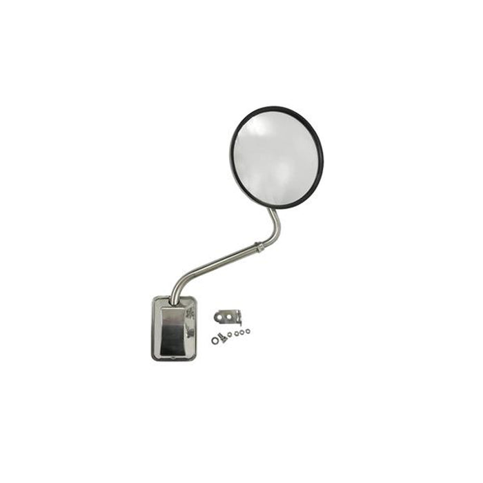 RH Hood Mirror 8", Stainless Steel Arm ,for Freightliner,Kenworth,Peterbilt & Variety Trucks