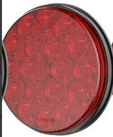 4" Circle Red Led Light, With Chrome Flange,12V, 18 Leds
