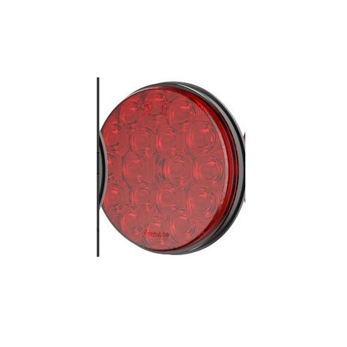 4" Circle Red Led Light, With Chrome Flange,12V, 18 Leds