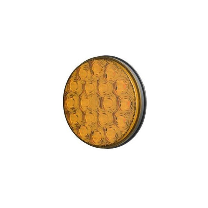 4" Circle Yellow Led Light, With Chrome Flange,12V, 18 Leds