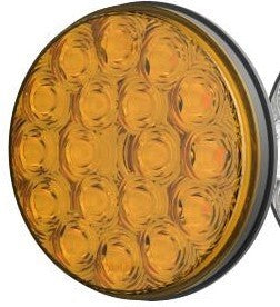 4" Circle Yellow Led Light, With Chrome Flange,12V, 18 Leds