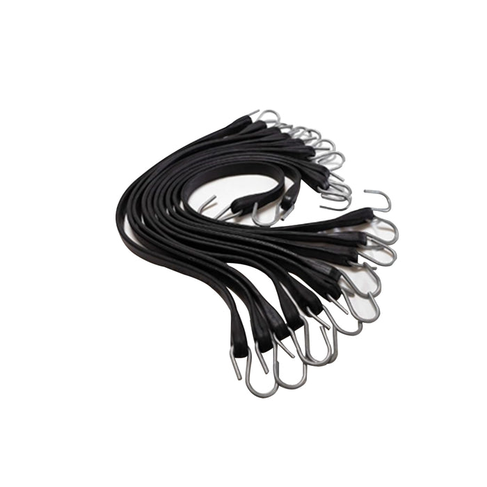 9" Rubber Tarp Bungee Straps Crimped S Hook - 50 Pack