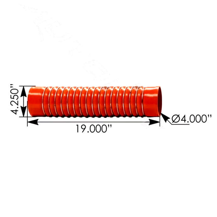 Silicone Hose 4"*19" 16 Humps 17 Rings Kenworth