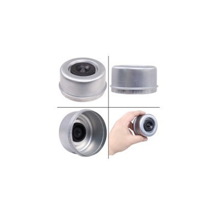 Trailer Hub Grease Cap with Rubber Plug, 2.72" - Drive-In for EZ Lube Axles