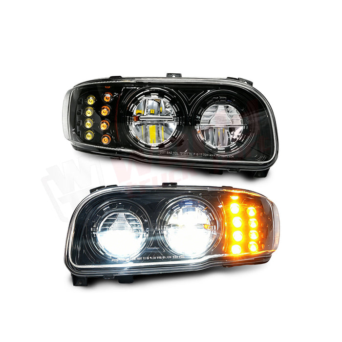 Faro delantero derecho LED negro Peterbilt 388 389 367 567