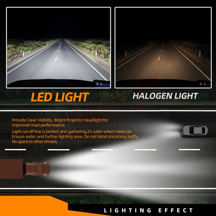 Faro delantero derecho LED negro Peterbilt 388 389 367 567