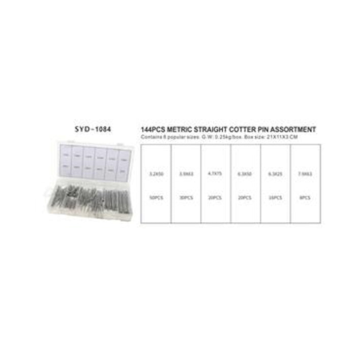 144PCS Metric Straight Cotter Pin Assortment Kit